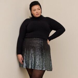 Torrid Black Ombré Sequin Skater Skirt